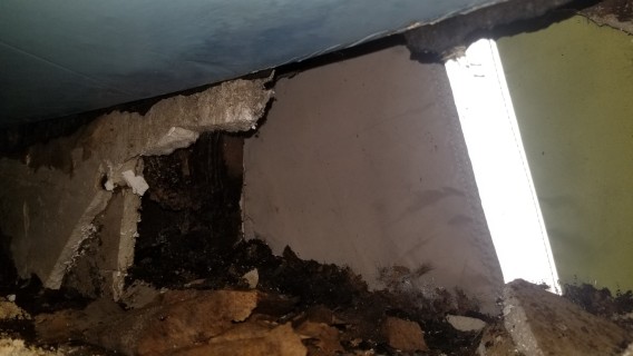 adjoining wall collapsing