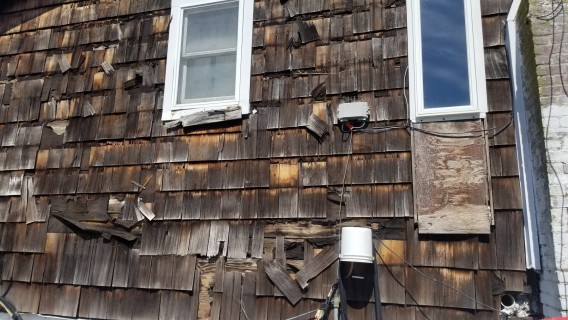 shingles and siding blew off